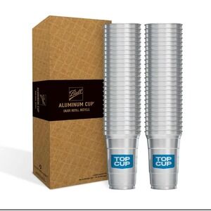 Ball Aluminum Cup 20oz Recyclable Silver Party Cups Eco Friendly 30 Count Pack